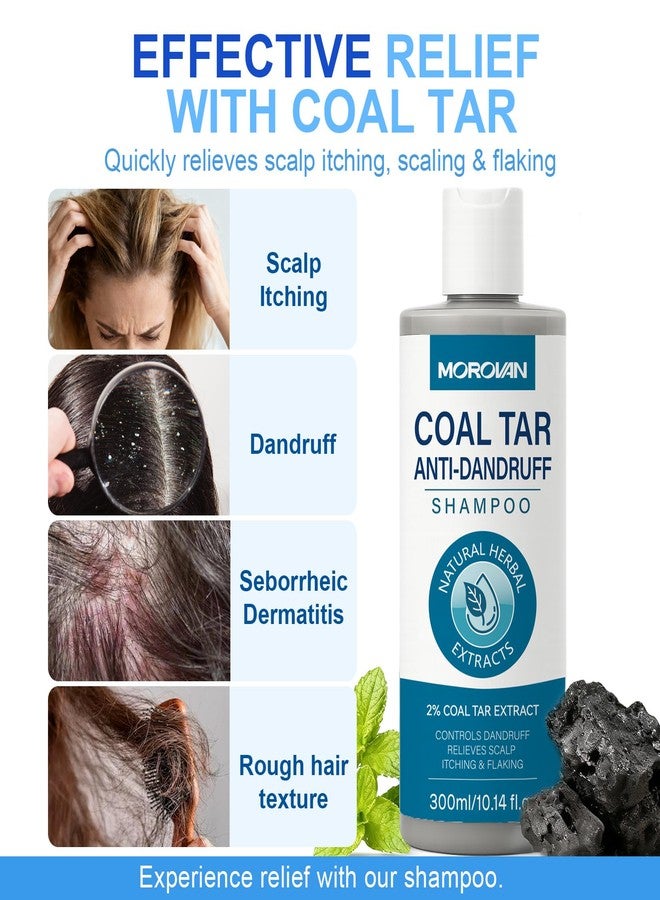 Morovan Coal Tar Dandruff Shampoo: 2% COAL TAR Extract for Severe Dandruff, Psoriasis & Itchy Scalp | Medicated Treatment for Seborrheic Dermatitis - Effective Flake and Itch Control. - Image 2